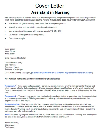 35788 nursing assistant cover letter