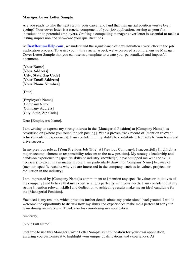 35794 manager cover letter writing