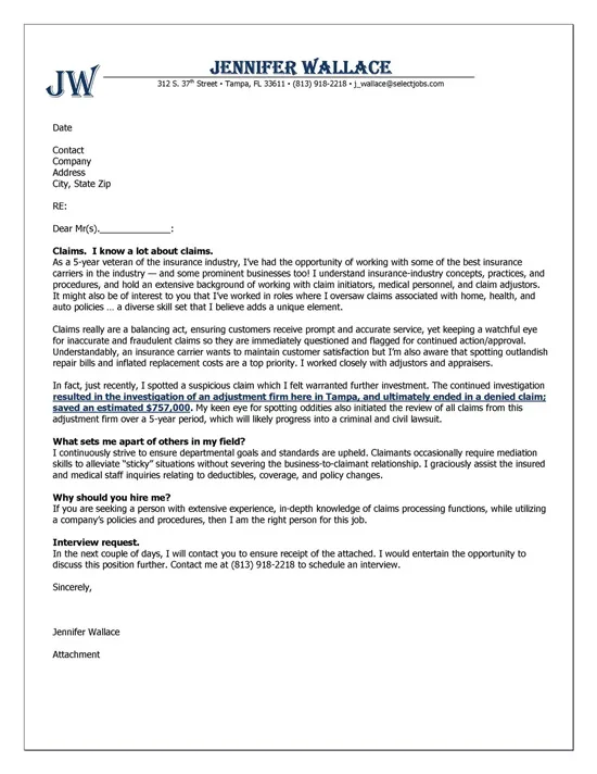 35795 insurance cover letter writing