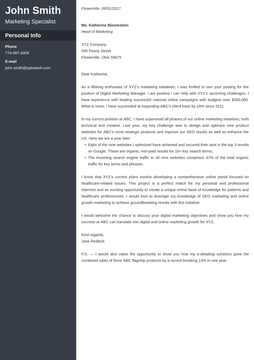35804 cover letter formatting
