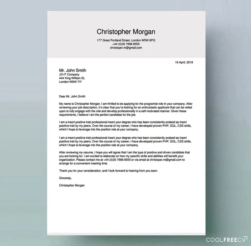 35808 cover letter email formatting
