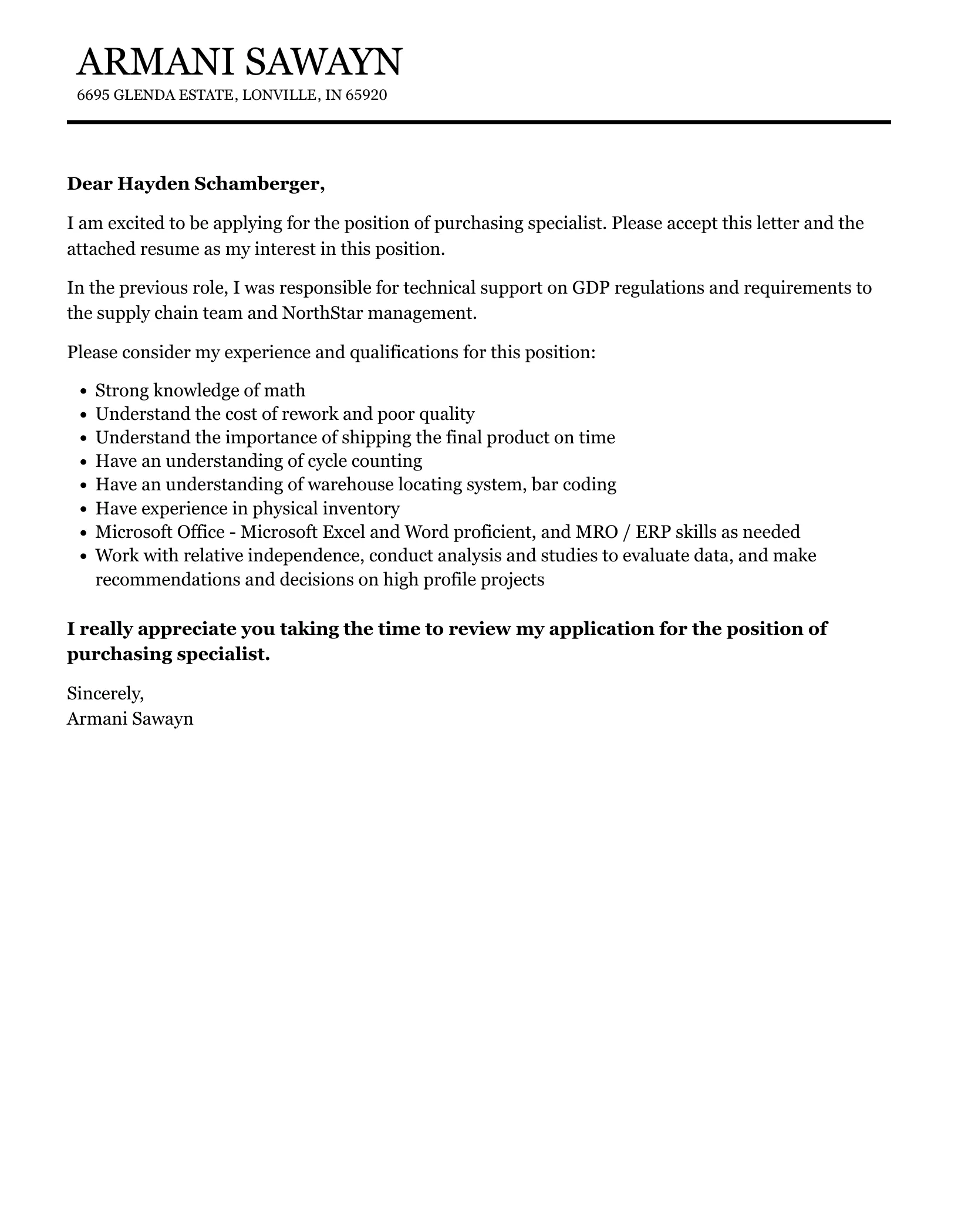 35811 cover letter structure