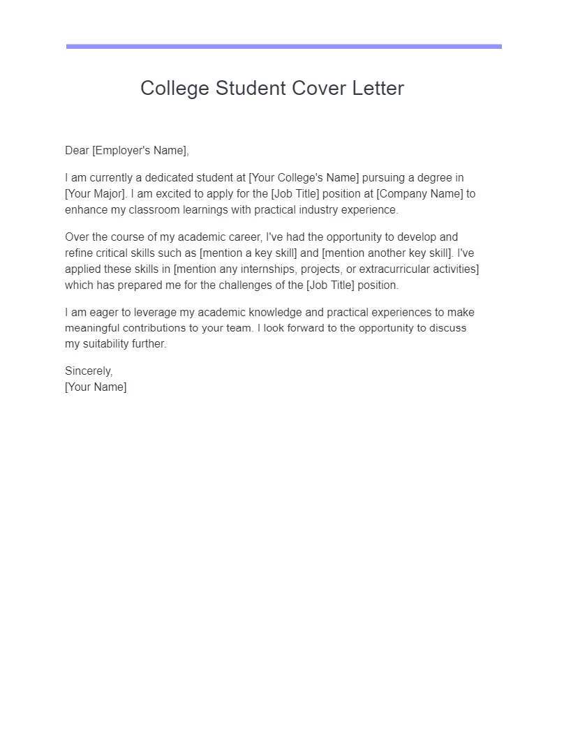 35813 student cover letter