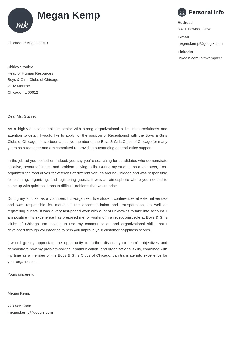 35814 proofreading cover letter