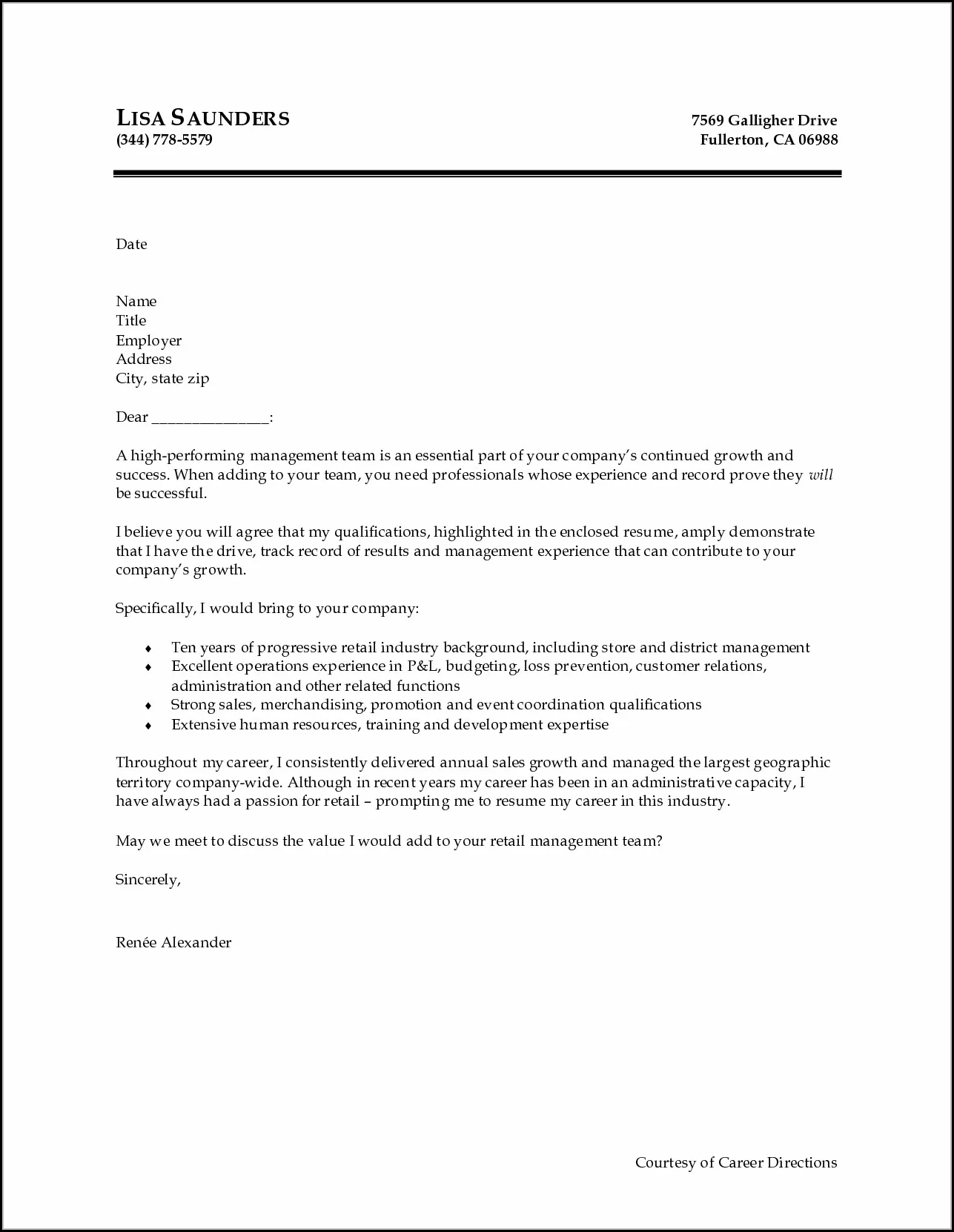 35816 experienced professional cover letter