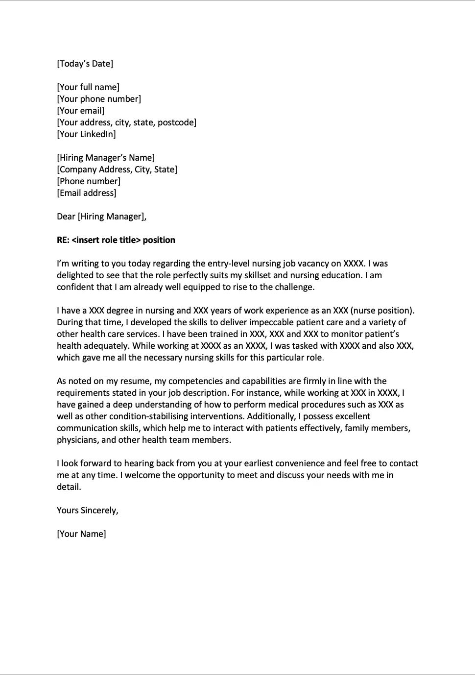 35823 rn cover letter new grad