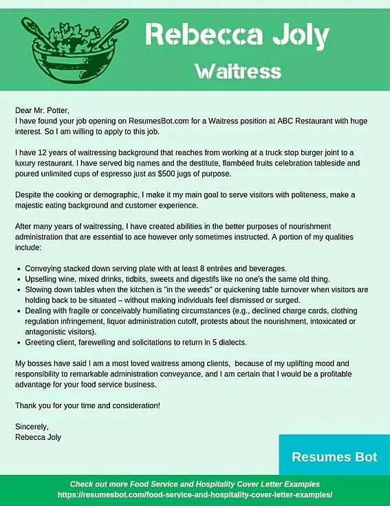 35826 waitress cover letter example