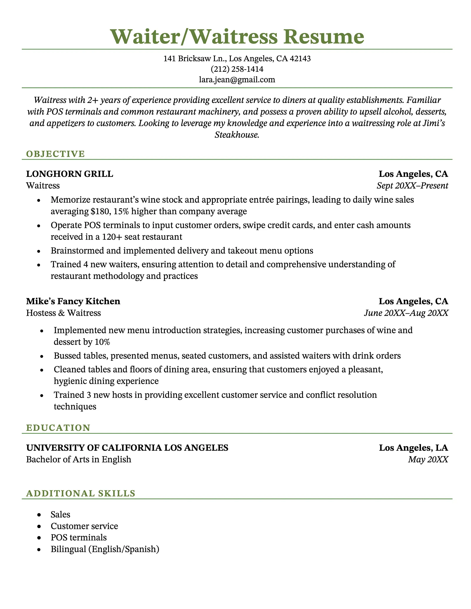 35829 waitress cover letter example