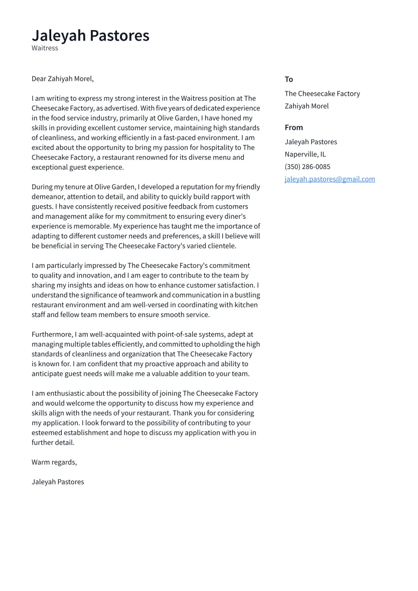 35829 waitress cover letter writing