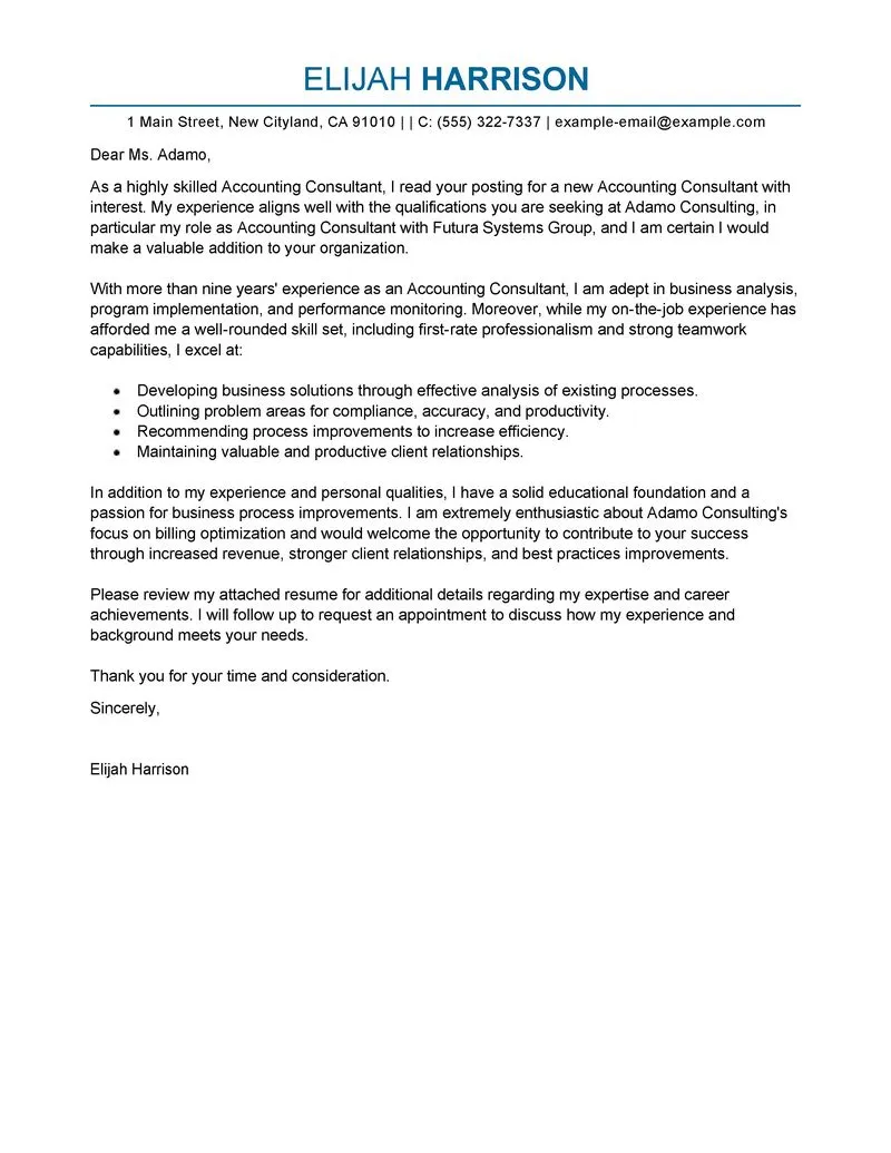 35837 consulting cover letter experience