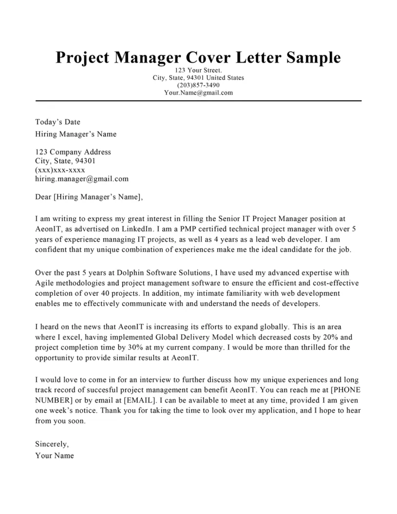35856 project manager resume tips