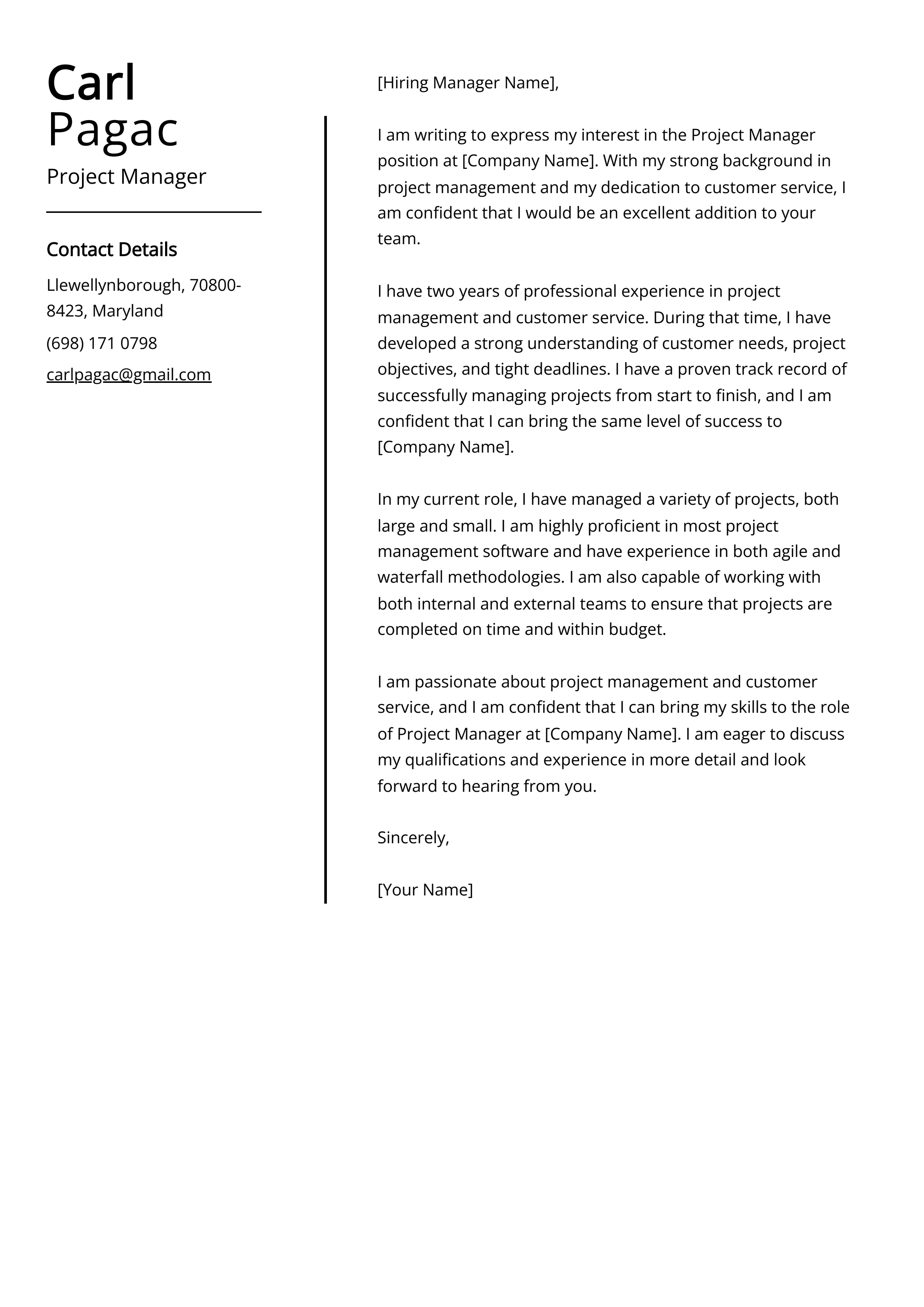 35856 senior project manager example