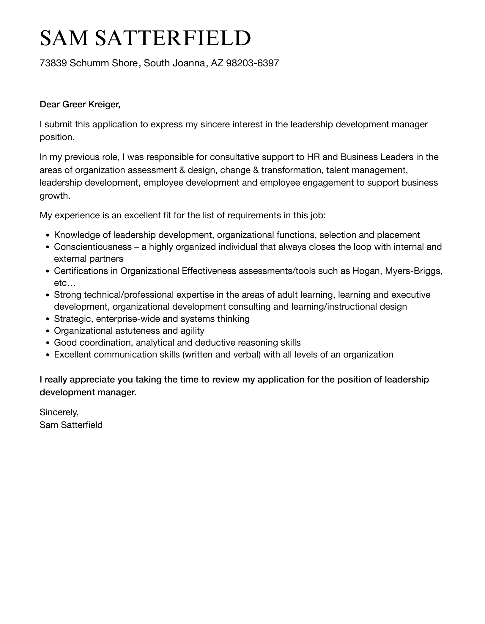 35857 formatting cover letter