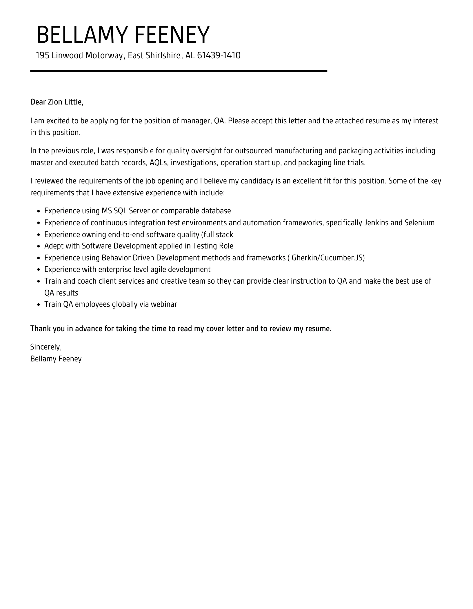 35886 qa manager cover letter achievements