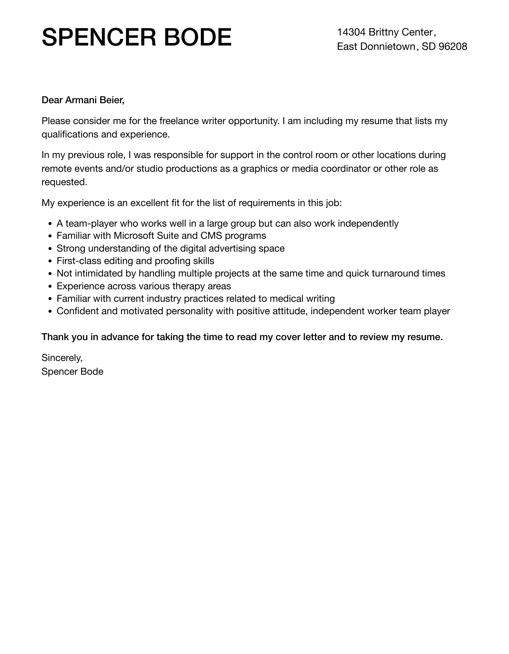 35920 tailoring cover letter