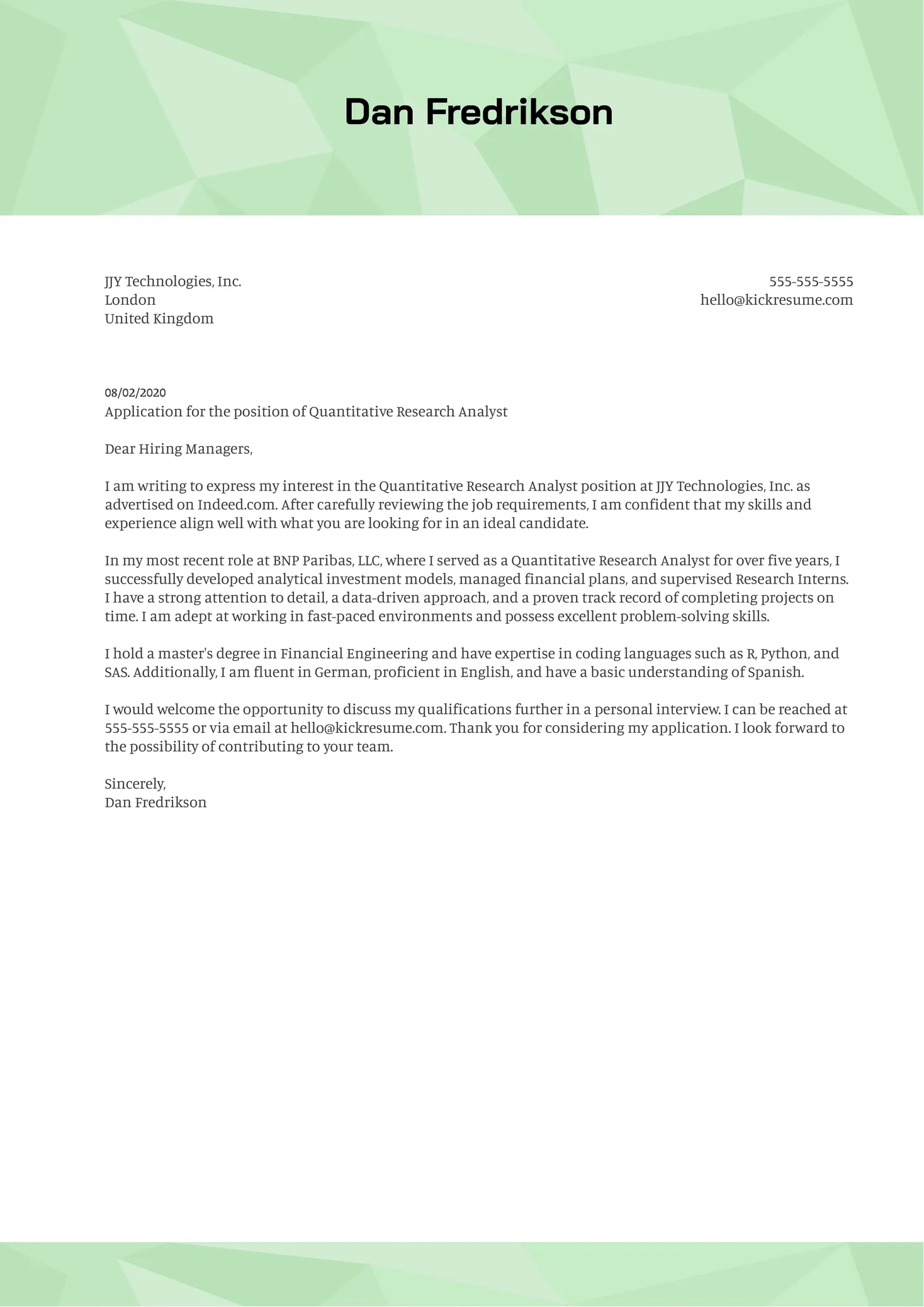 35926 research analyst cover letter tips