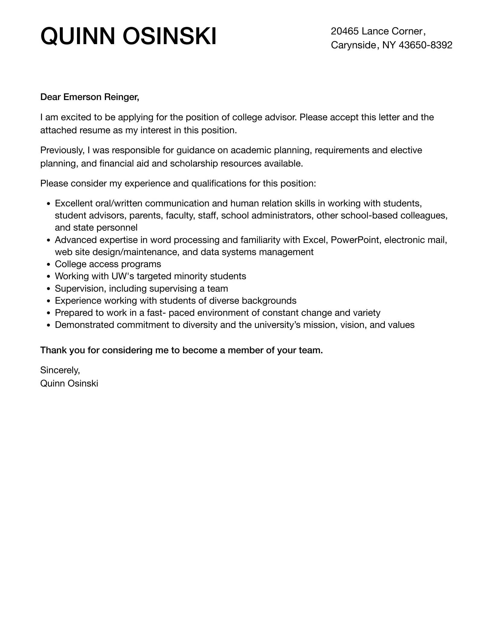 35929 volunteer experience