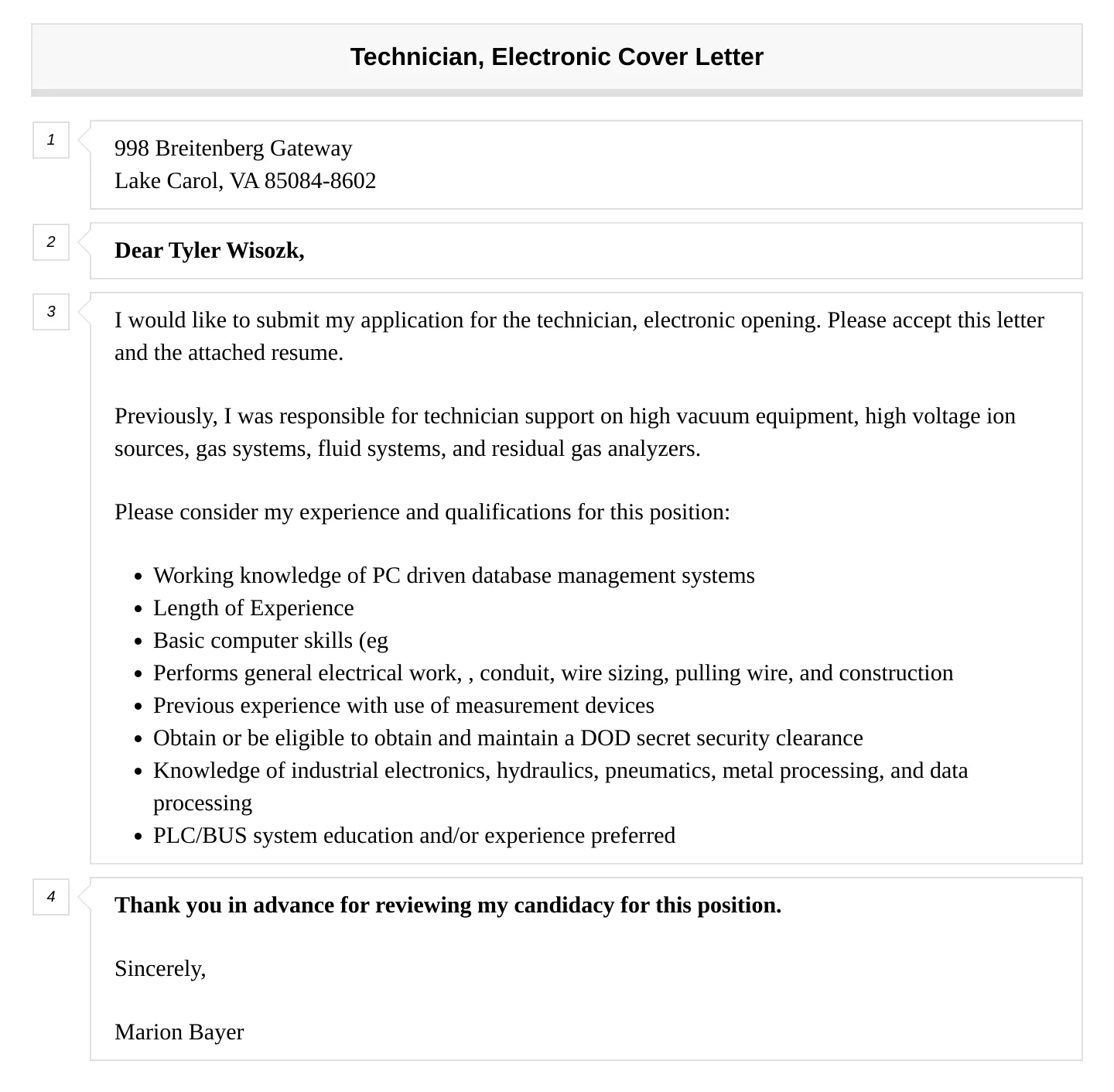 35939 electronics technician resume