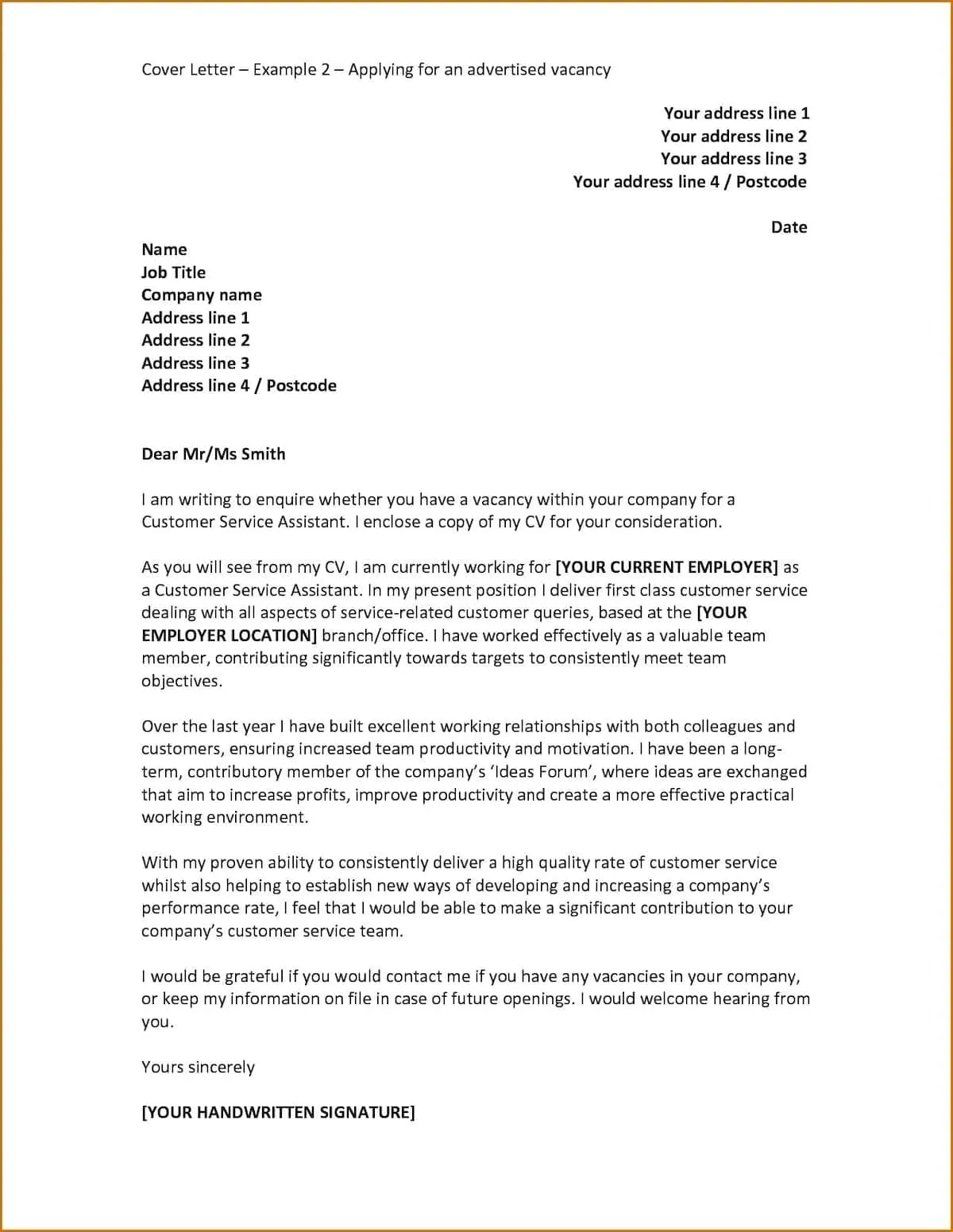 35953 cover letter formatting