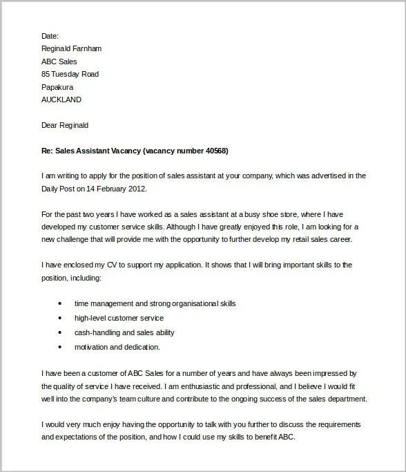 35954 cover letter structure