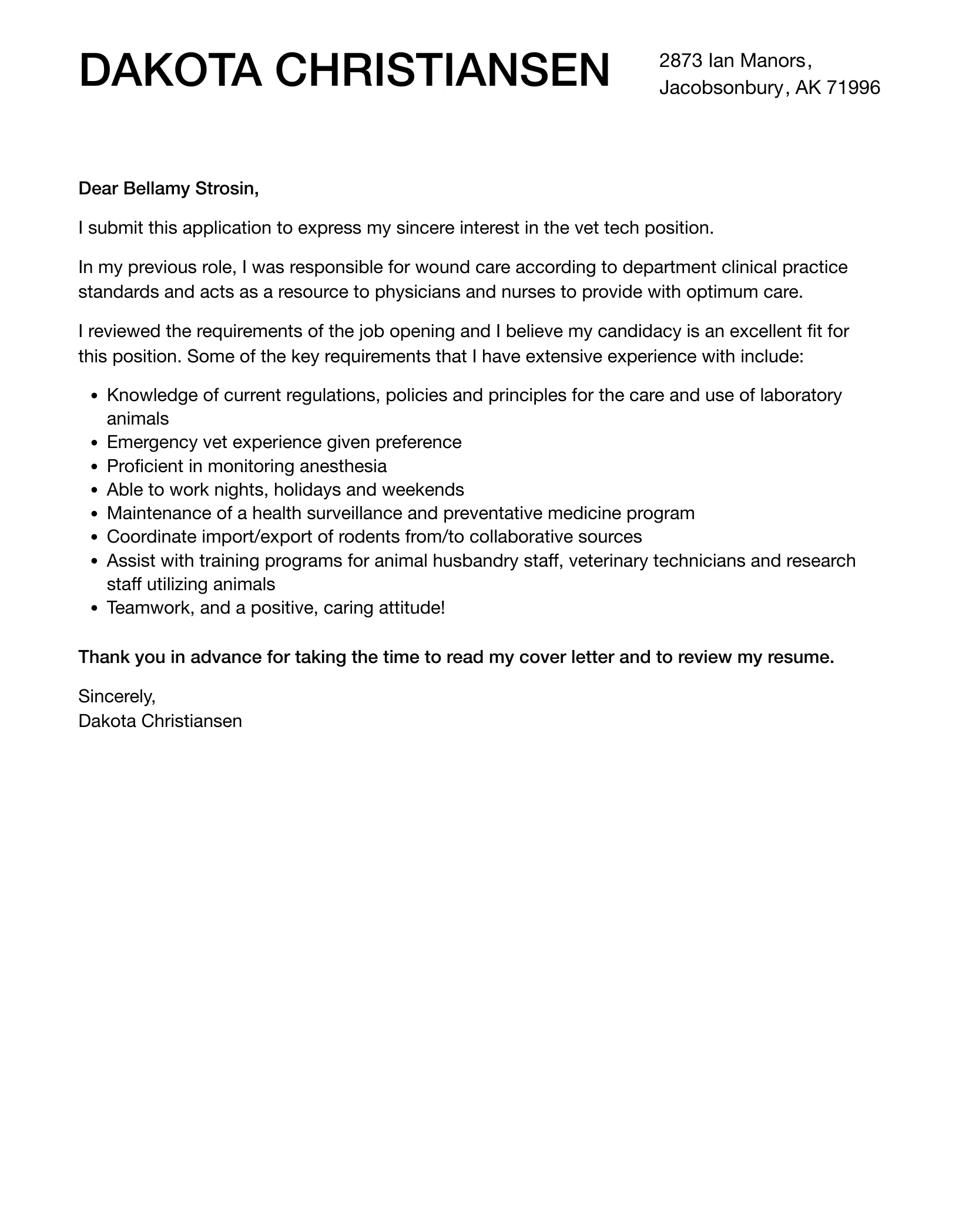 35955 vet tech experience