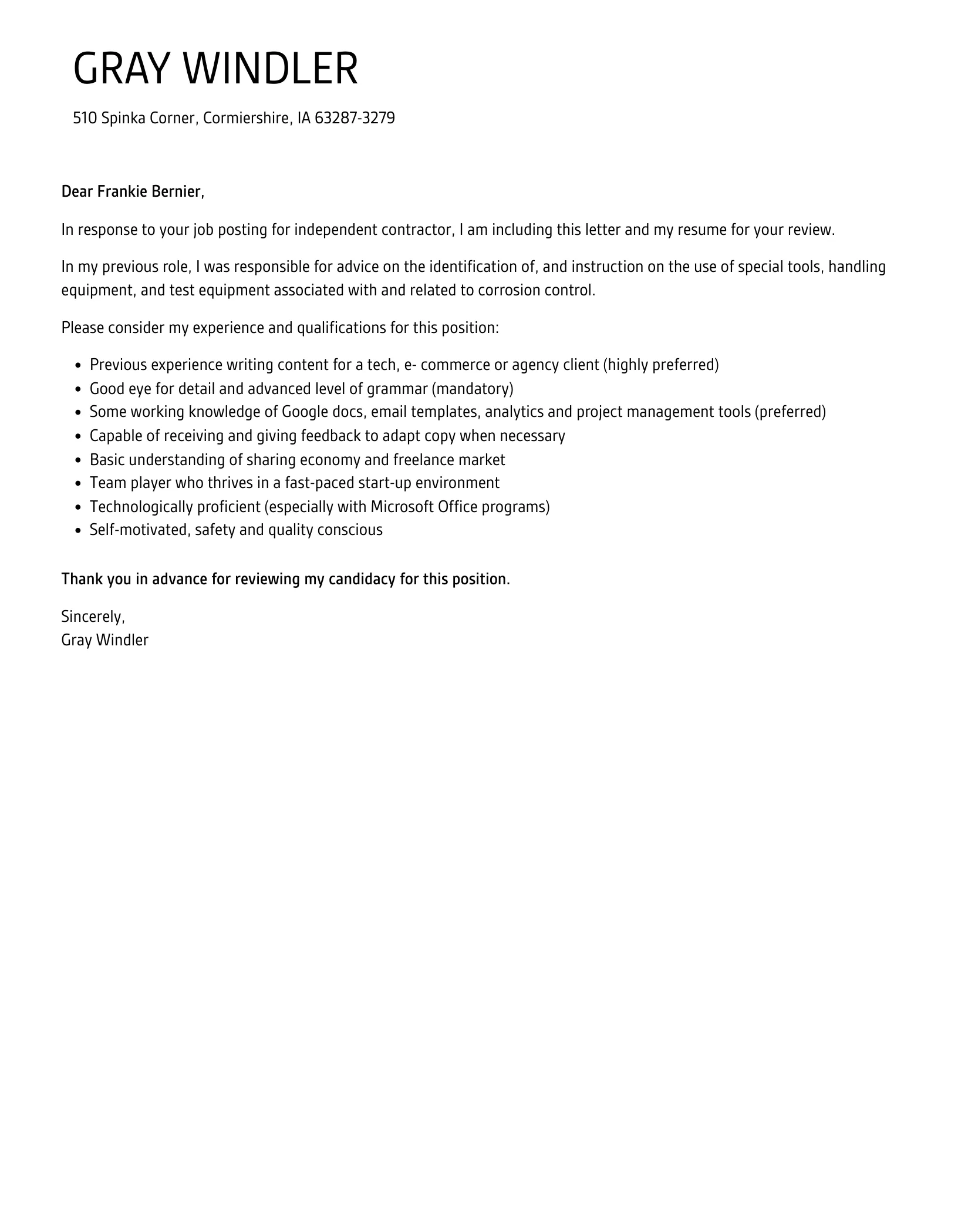 35974 independent contractor cover letter mistakes