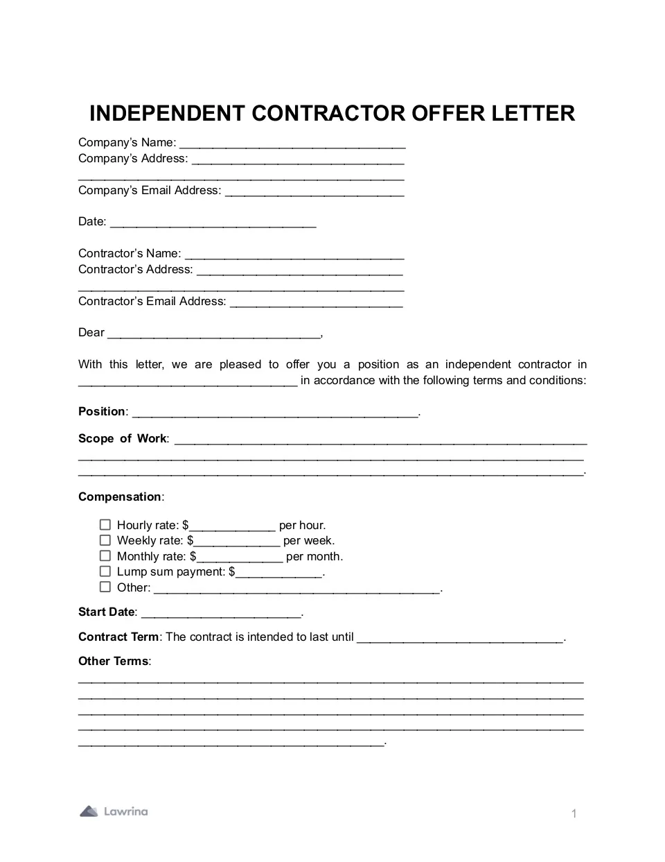 35974 independent contractor cover letter skills