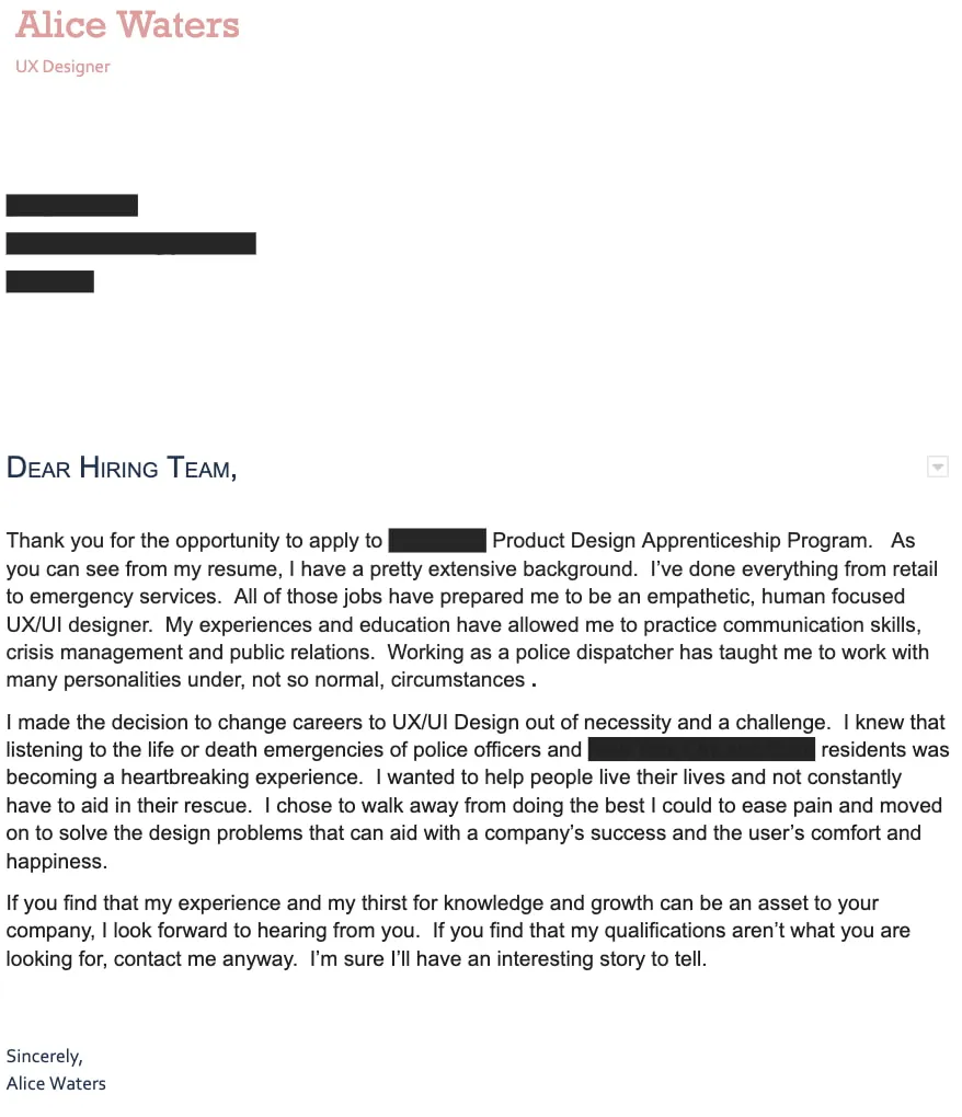 35985 cover letter formatting