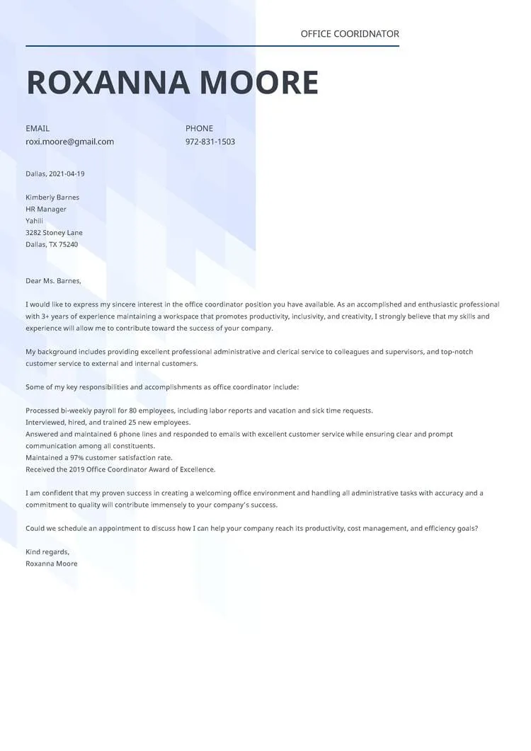 35987 tailoring cover letter