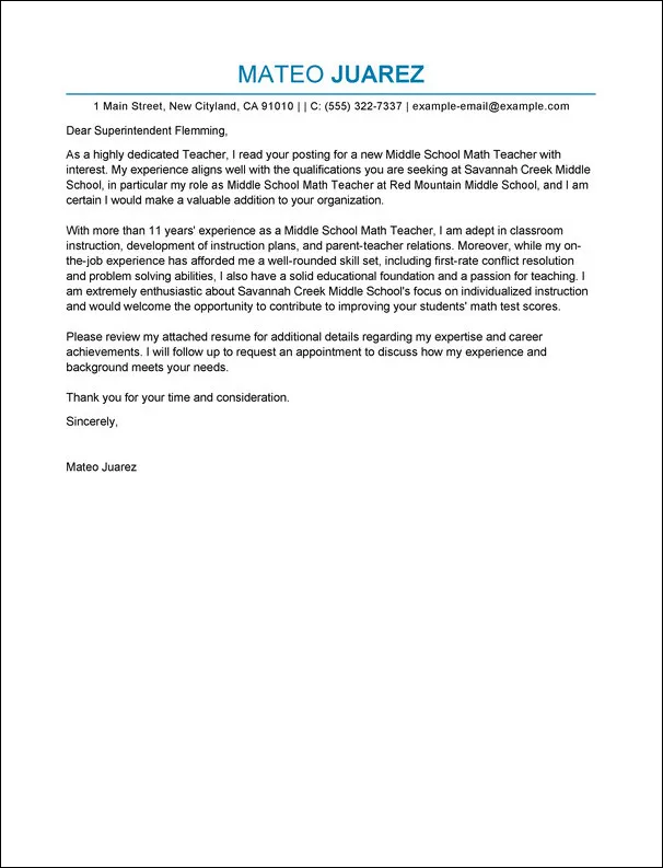 36004 teacher cover letter header