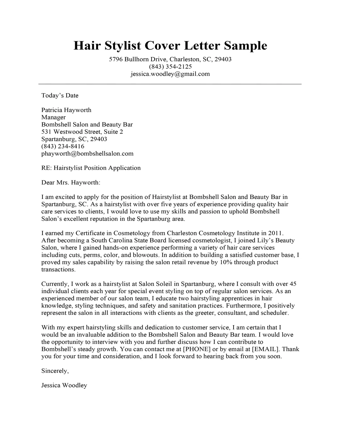 36037 hairdresser cover letter skills