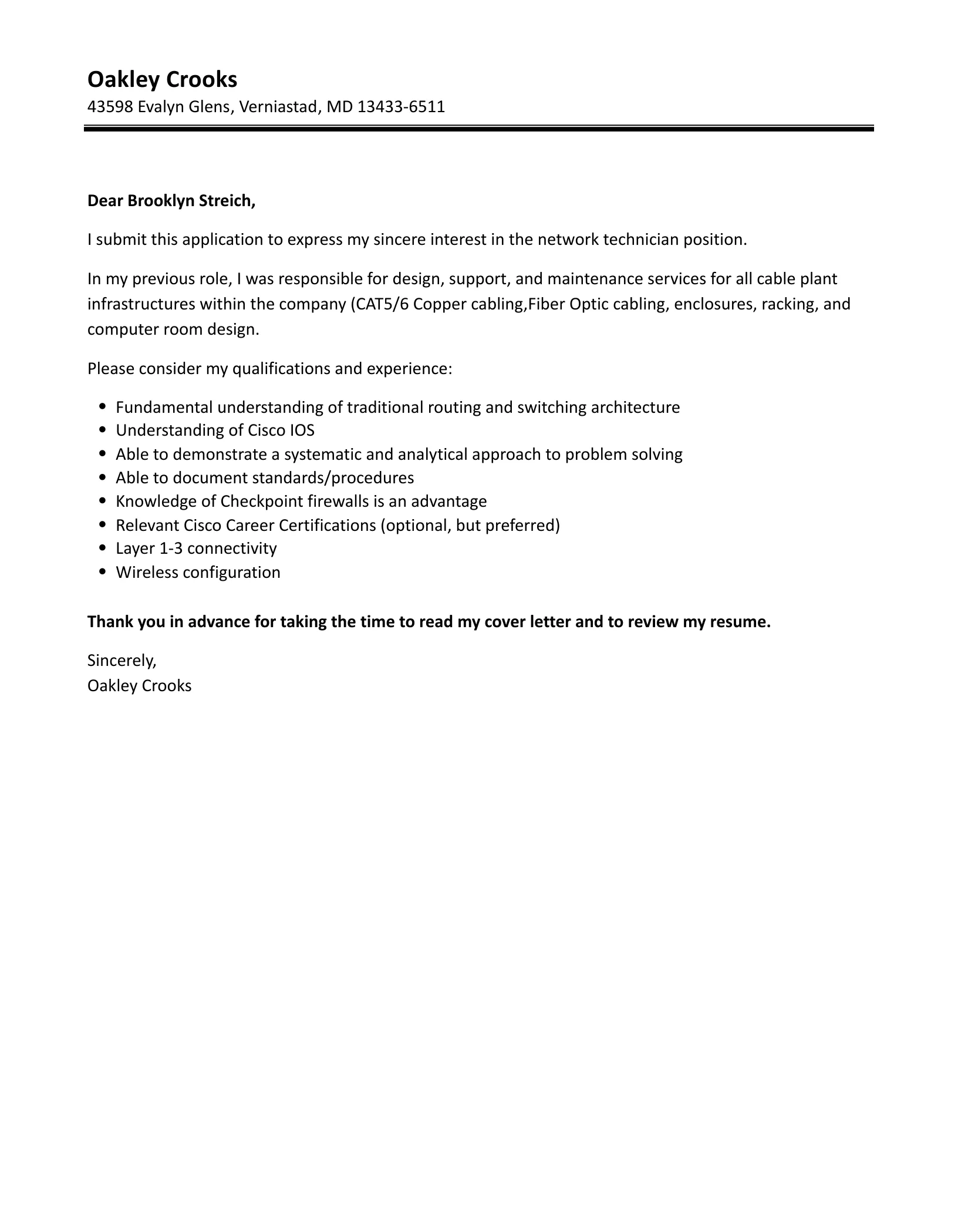 36062 network technician skills