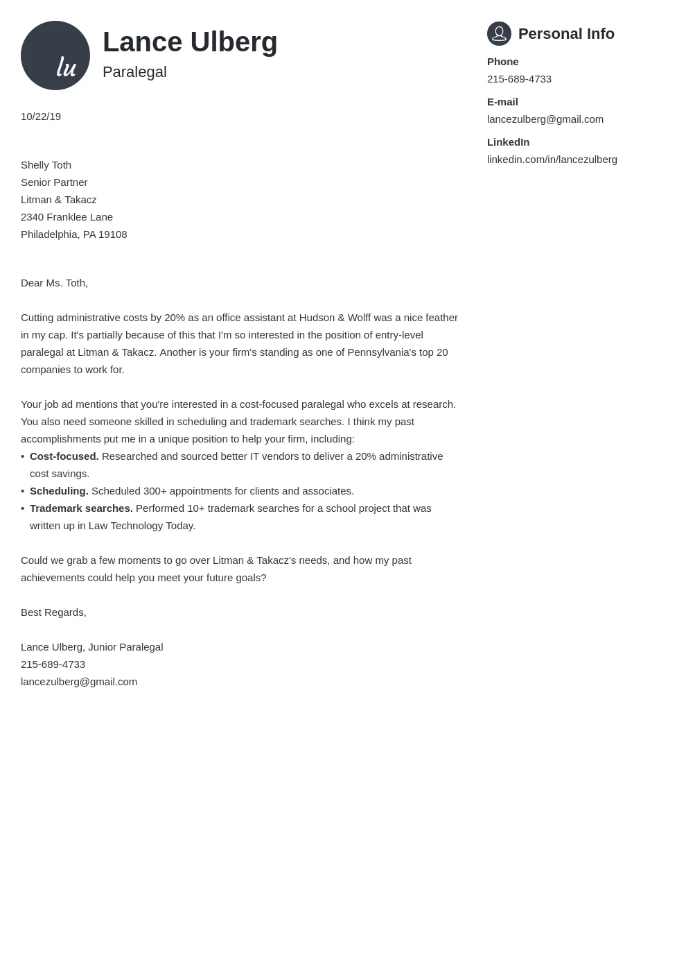 36064 paralegal cover letter closing