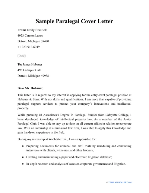 36064 paralegal cover letter skills