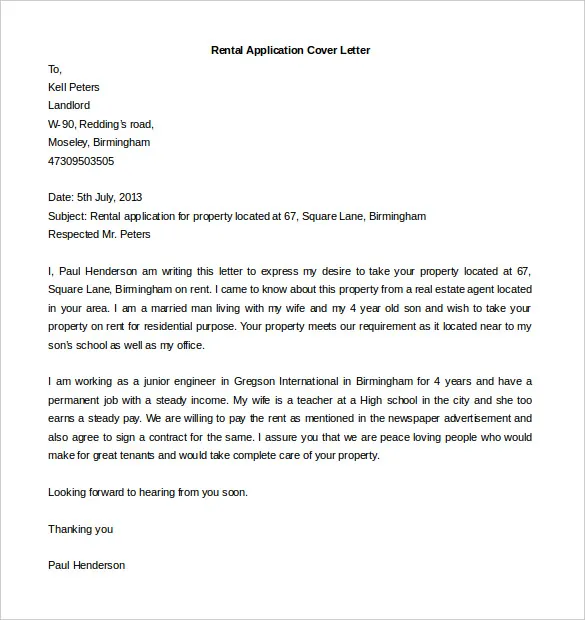 36068 rental cover letter template example