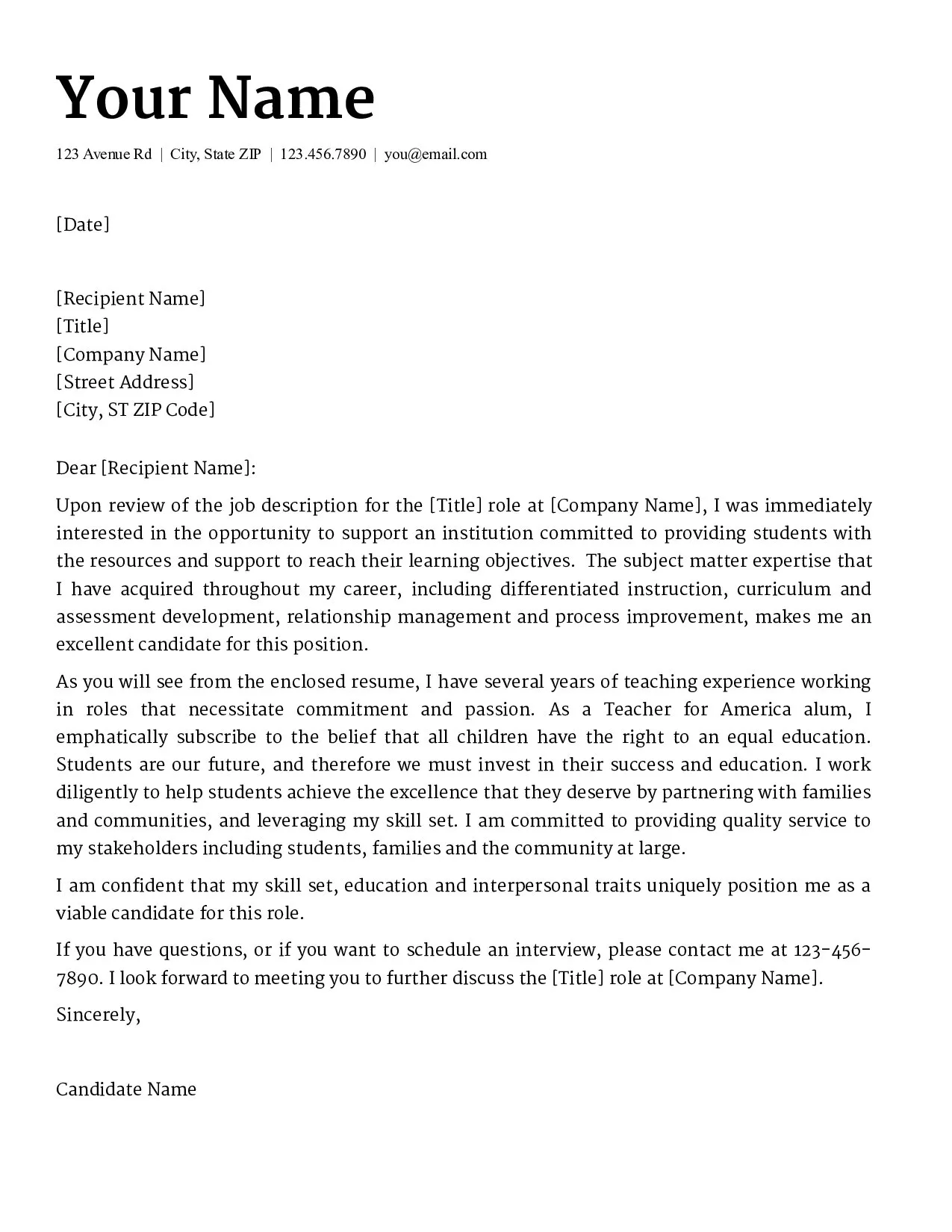 36070 teacher cover letter