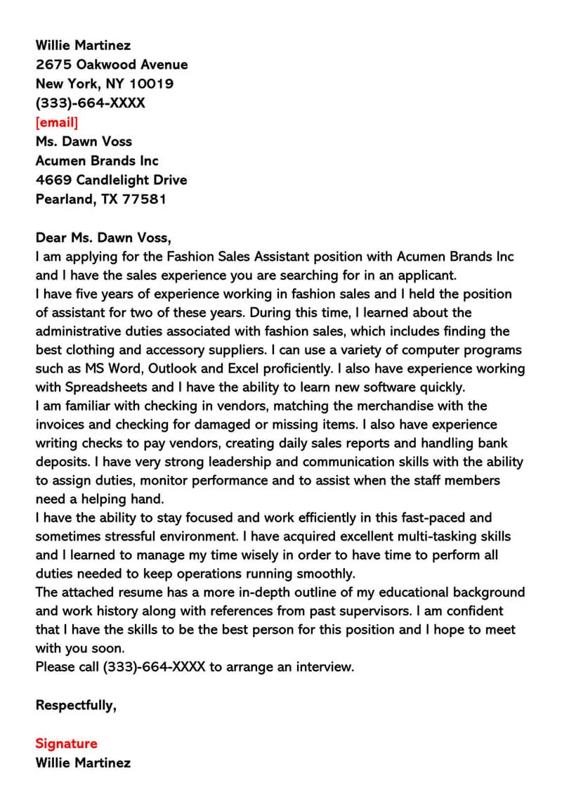 36078 sales cover letter formatting