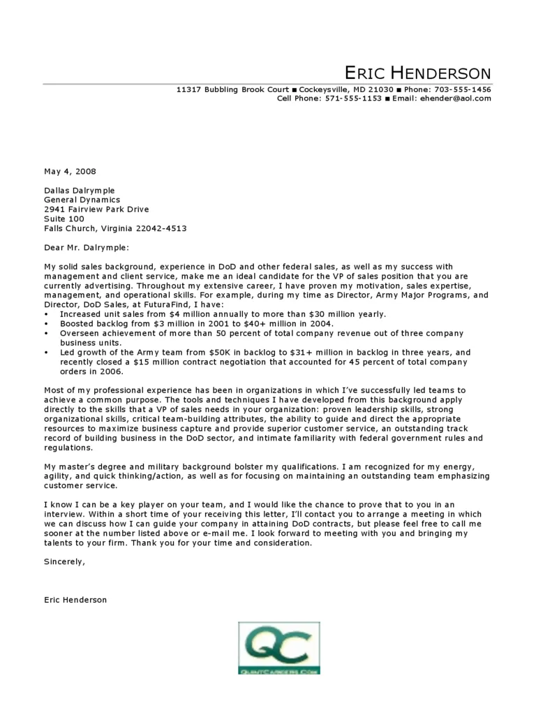 36078 sales cover letter structure