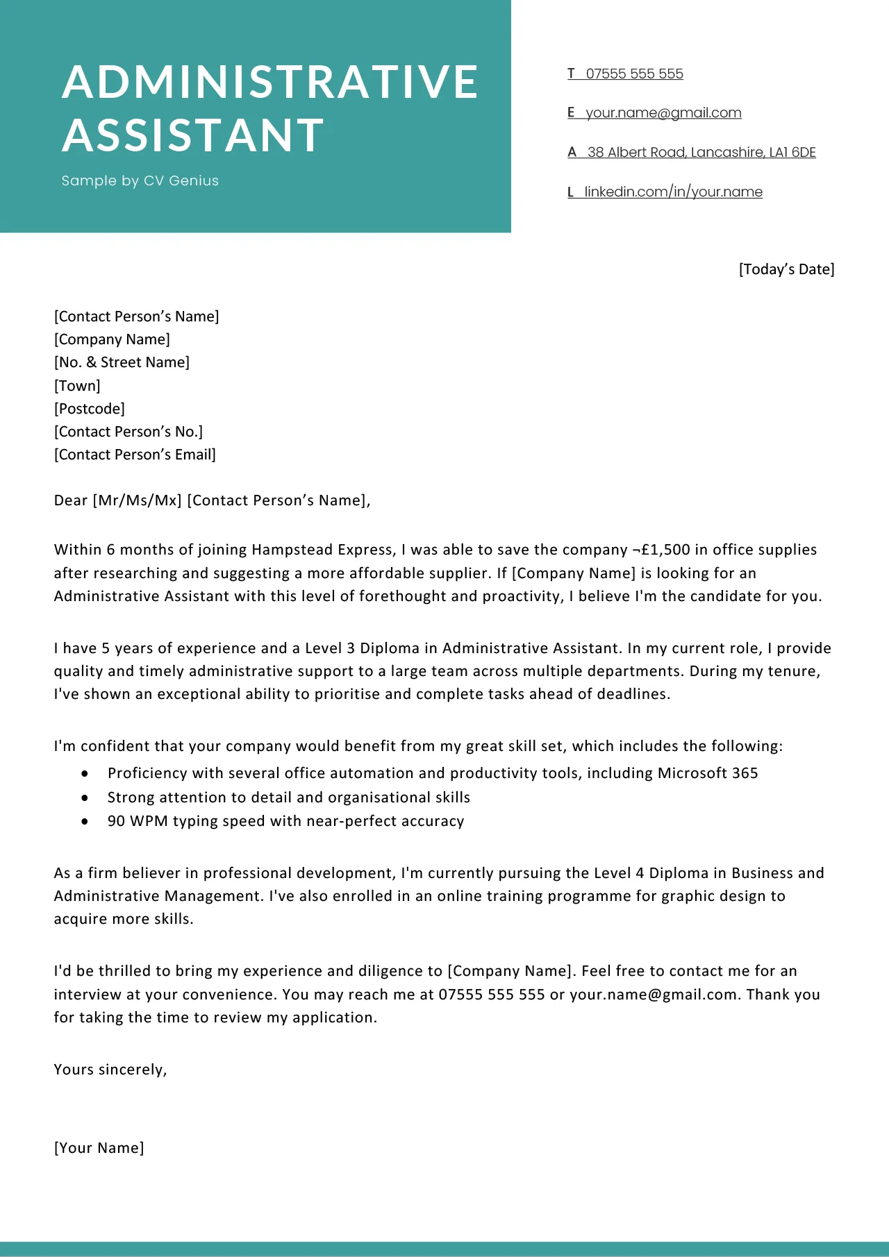 36093 admin cover letter enthusiasm